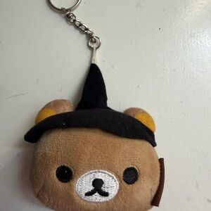 SanX Rilakkuma Head Witch Hat Plush Keychain